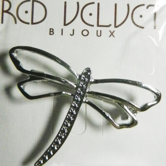 New RED VELVET BIJOUX Dragonfly Brooch - Picture 1 of 3